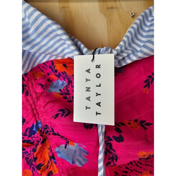 TANYA TAYLOR Virginia Ruched Silk Off the Shoulder Dress Midi‎ - Picture 3 of 12